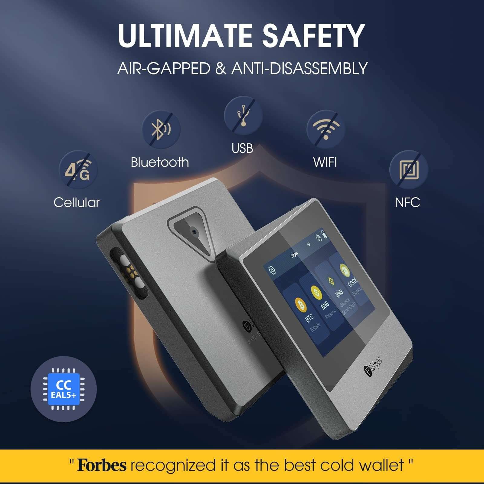 ELLIPAL Air-gapped Crypto Wallet - Titan Mini, 10000 Coins & Tokens, Anti-Tamper Cold Storage for BTC/XRP/ETH/XLM/USDT/LTC 2