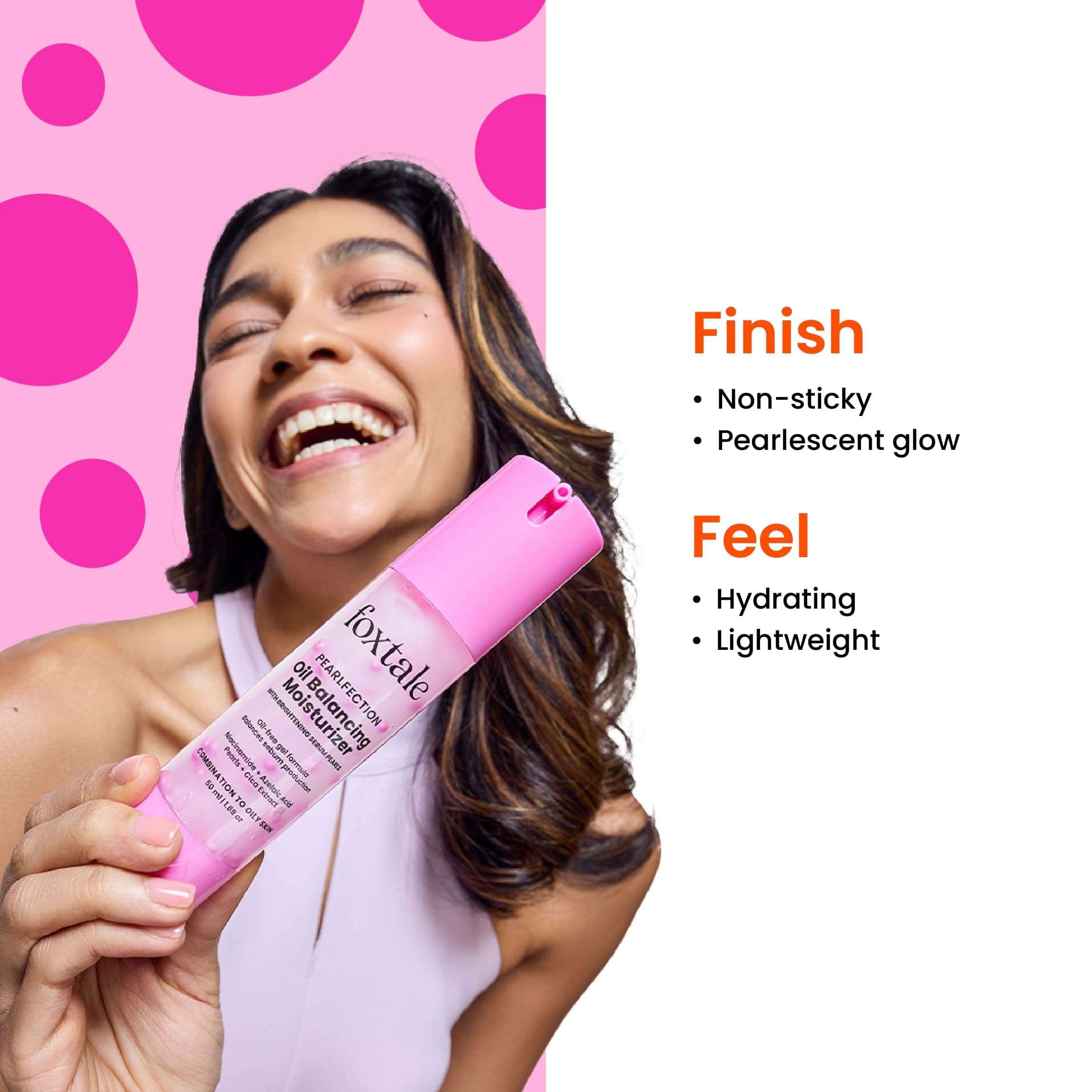 Foxtale Oil-Balancing Gel Moisturizer with Niacinamide, Azelaic Acid Pearls & Cica, 8+ Hours Shine-Free Hydration, Oil-free, Lightweight, Balances Sebum Production, For Oily & Acne-Prone skin, Men & Women, (2 x 50 ml) 6