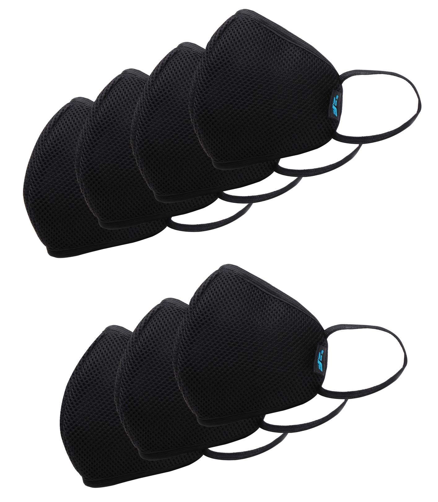 F Gear Standard Size Mask for Adult Color Black F95 Safeguard 7 layer ISO CE SITRA lab certified >95% Bacteria Filtration Face Mask pack of 7 (3456) 1