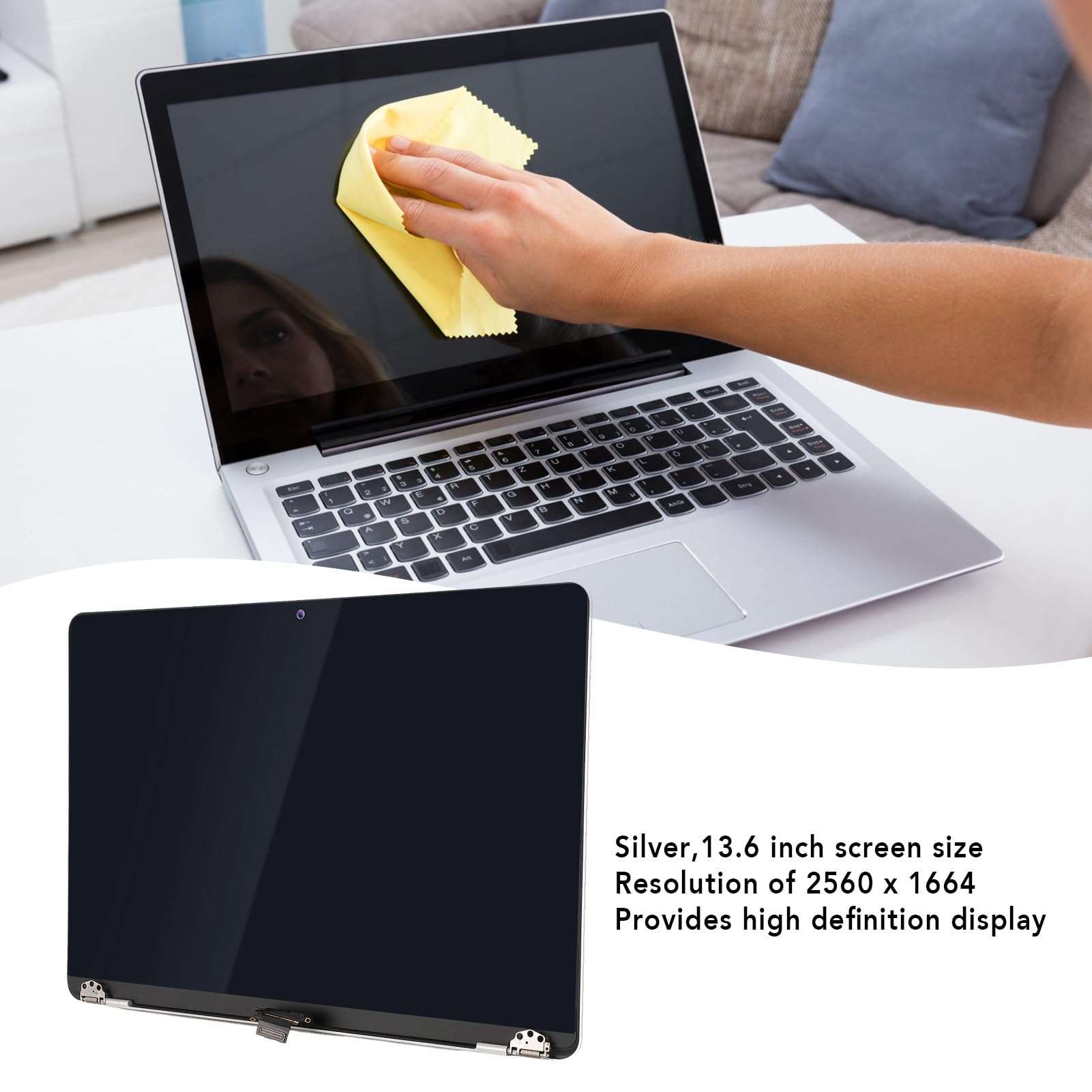 Air M2 2022 Screen Replacement for Air 13.6 M2 2022 for EMC 4074 2560 * 1664 Full LCD LED Screen Assembly Replacement Display, 13.6in Laptop Screen Assembly 3