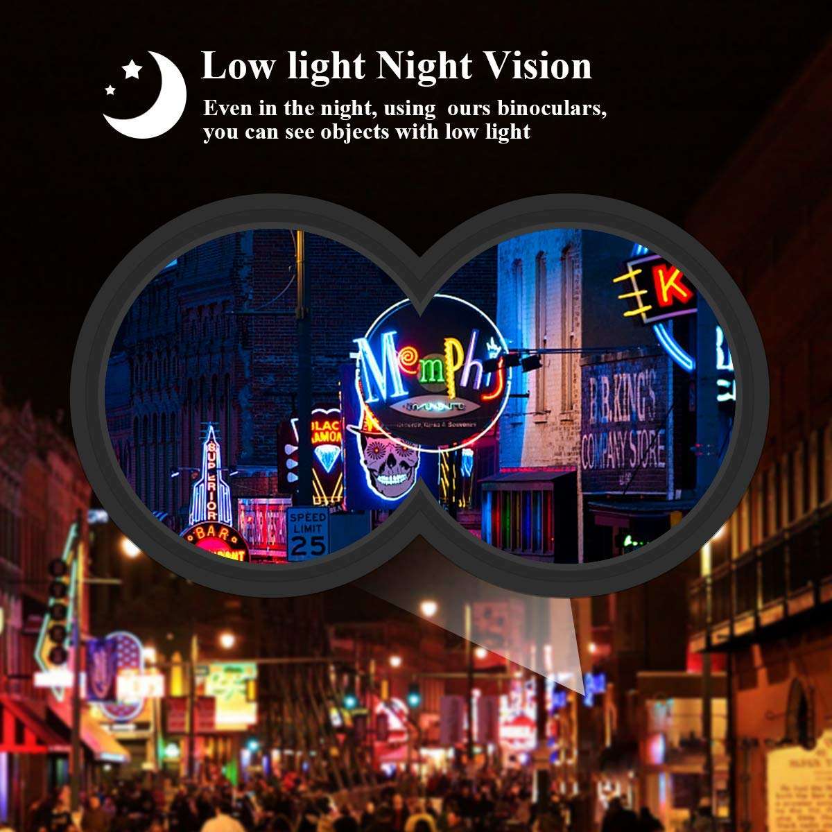 12x25 Compact Binoculars for Adults and Kids, HD High Power Binoculars with Large Eyepiece Clear Weak Light Night Vision, Lightweight (0.6 lbs) Binoculars for Bird Watching, Hunting, Travel, Concerts 5