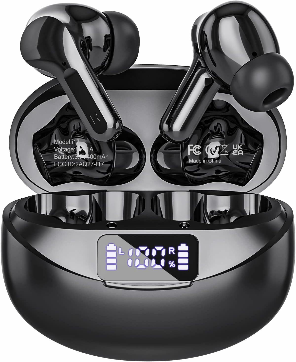 Fhumsh Wireless Earbuds Bluetooth 5.4 Headphones with ENC Noise Canceling Headset Black (beiyon)