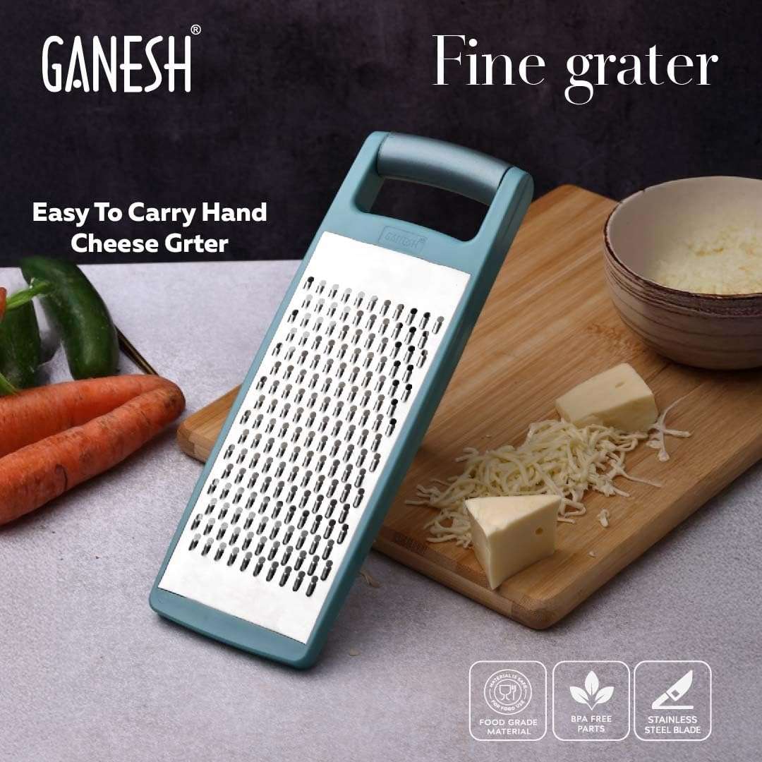 Ganesh Fine Stainless Steel Flat Vegetable Grater for Cheese, Potato, Carrot and Slicer with Non-Slip Base, Dishwasher Safe 4