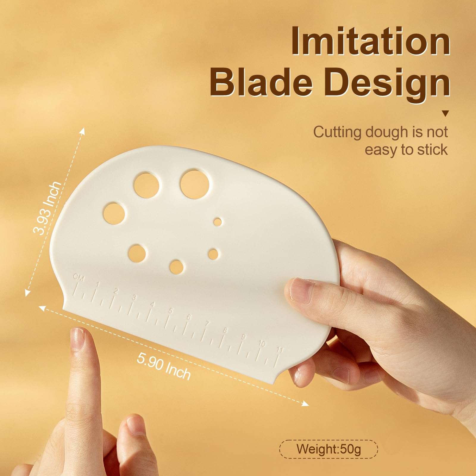 AILUROPODA 2 Pack Dough Cutter, plastic scraper with stainless steel core blade knife cake scraper plastic spatula cutting scraper Tools for Baking Bread, Cake, Pizza, Cookies, Cupcake 4