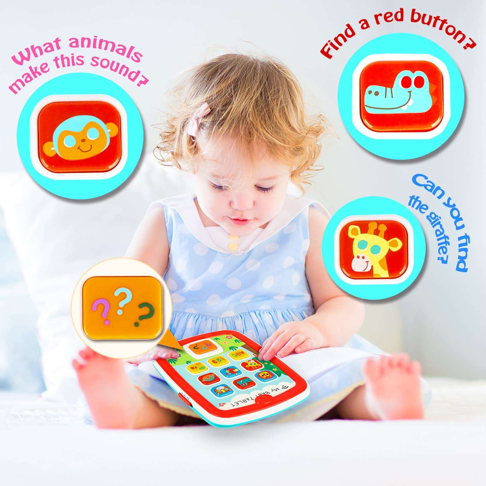 HISTOYE Baby Tablets - Musical Toys for 1-2 Year Olds, Educational ABC 123 Sounds Learning Toys 2