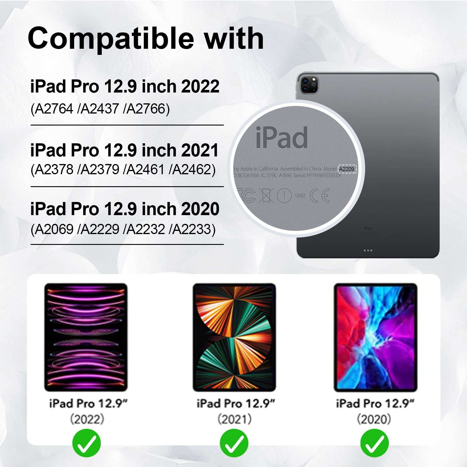 SUPFIVES Case for iPad Pro 12.9 2022 6th Generation: Upgraded Military Grade Shockproof Protective Silicone Cover for iPad 12.9 Inch 5th Gen 2021-Pencil Holder-Handle-Shoulder Strap-Kick Stand-Black 3