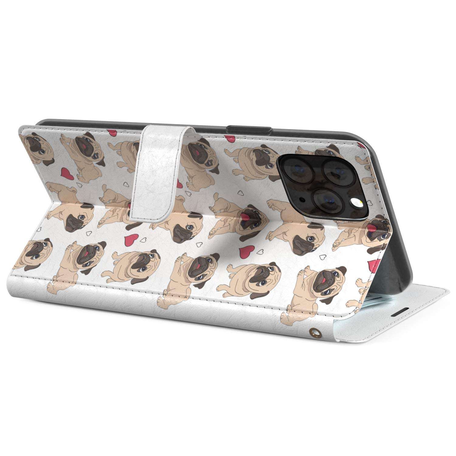 Mertak Wallet Case Compatible with iPhone 14 Pro Max 13 Mini 12 11 SE Xr Xs 8 Plus 7 6s Funny Slim Quote I Direct My Own Life Cute Lightweight Pug Folio Card Holder Magnetic Flip Protective Dog 5