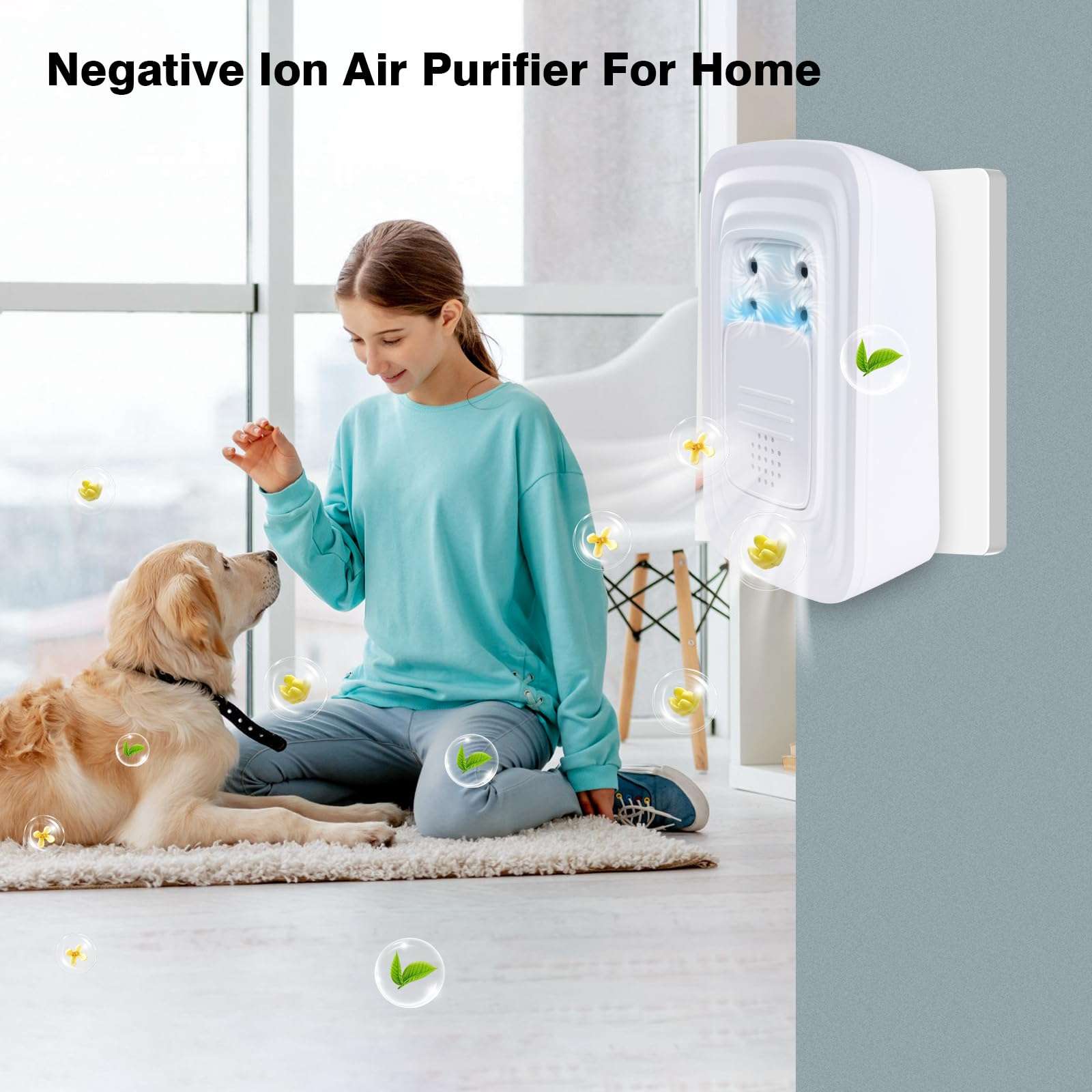 PVACG 4Pack Plug In Air Ionizers for Home with 4 Brush Heads and Fragrance, Quiet Negative Ion Air Purifier for Bedroom Portable Wall Plug In Air Freshener for Office Bathroom Living Room (4) 3