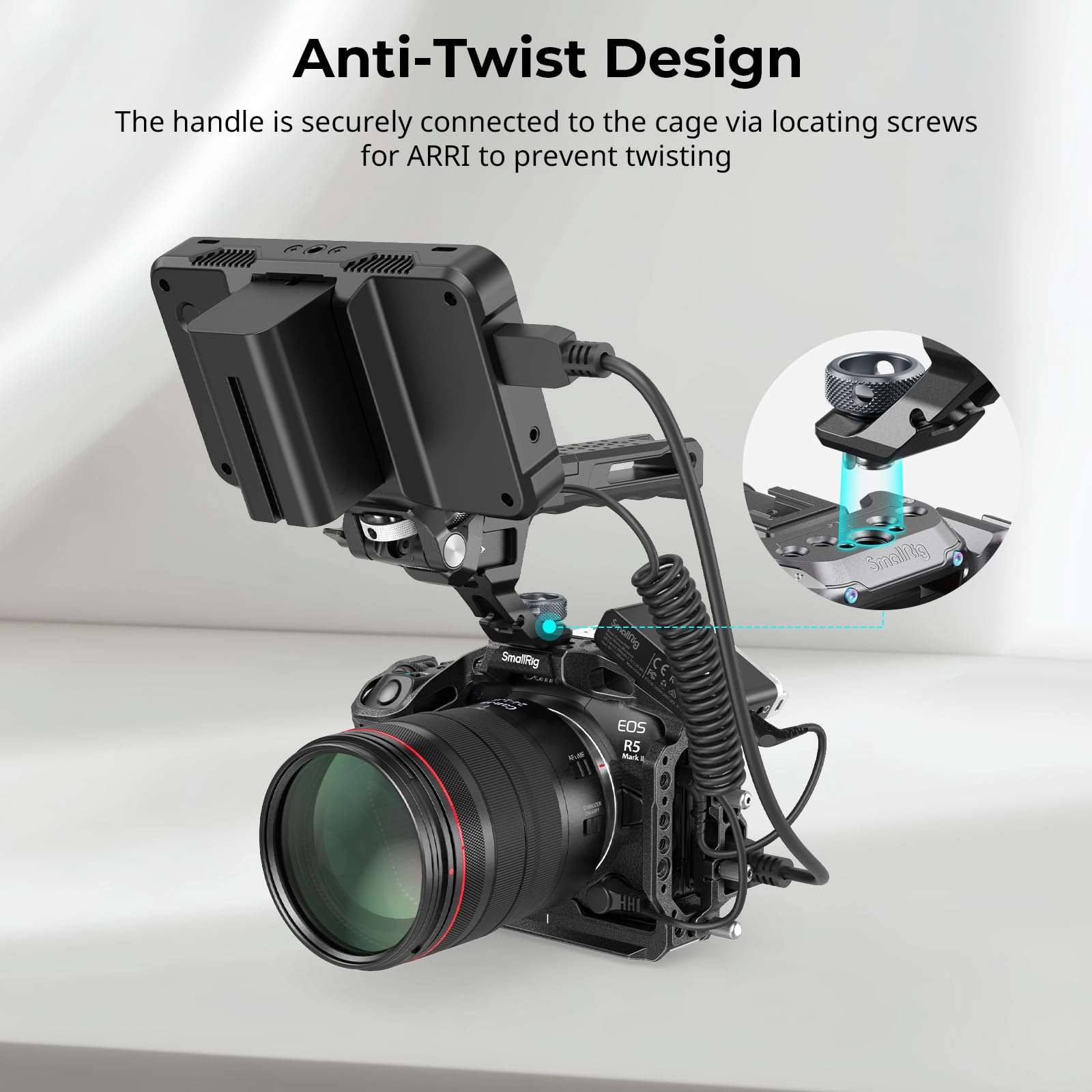 SMALLRIG Top Handle with Record Start/Stop Remote Trigger for ARRI 3/8”-16 Hole, Compatible with Sony A7 III/ FX3/ A6600, for Canon R5II/ R5C, for FUJIFILM X-H2S/ X-T5, for Panasonic S5 II/ GH5 5