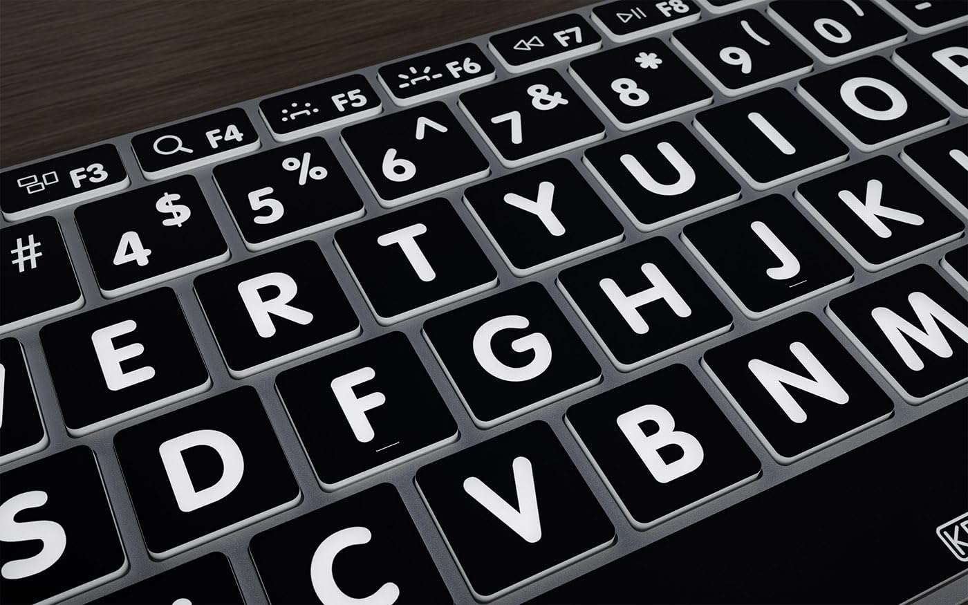 KB Covers Large Print Backlit Pro Aluminum Keyboard - macOS - US | High-Contrast Key Labels | Typing Visibility | Low-Light Workspaces Accessory 4