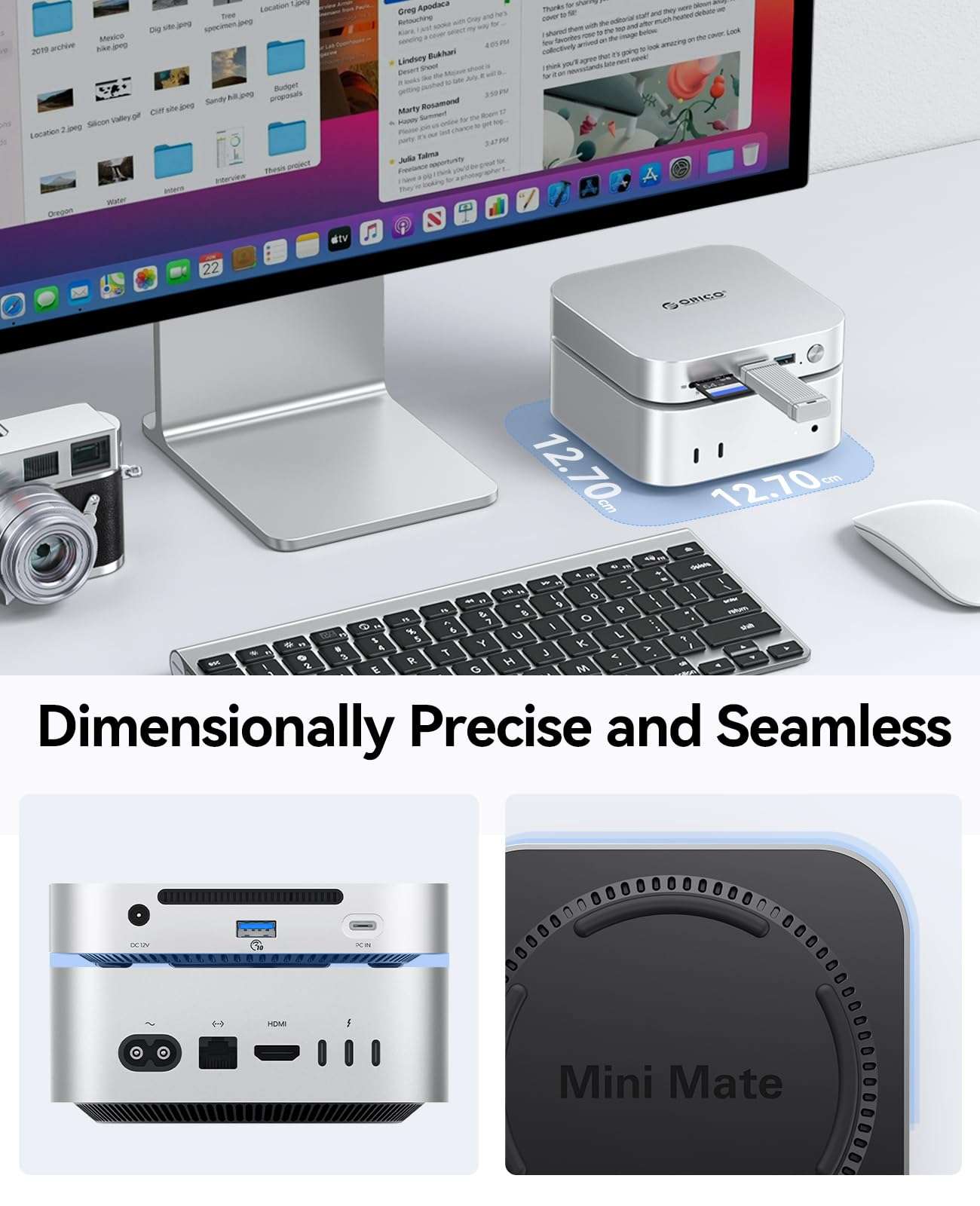 ORICO MiniMate 4TB External SSD Compatibility with Mac mini M4, 2TB for 40Gbps(3200MB/s) Data Processing, 2TB for 1000MB/s Backup Storage, USB 3.0(10Gbps) * 3, TF & SD 4.0, Power Switch, M4Ultra 4