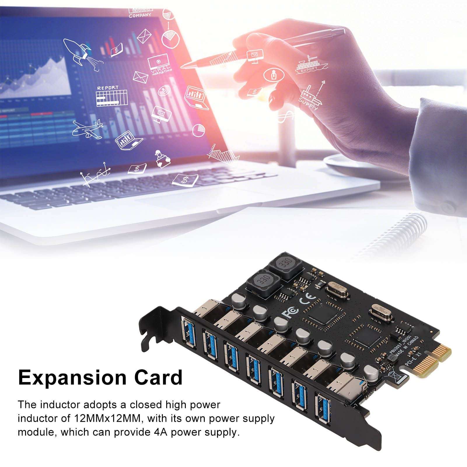 PCIE to USB 3.0, 7 USB3.0 Ports PCI Express Card for Windows 5