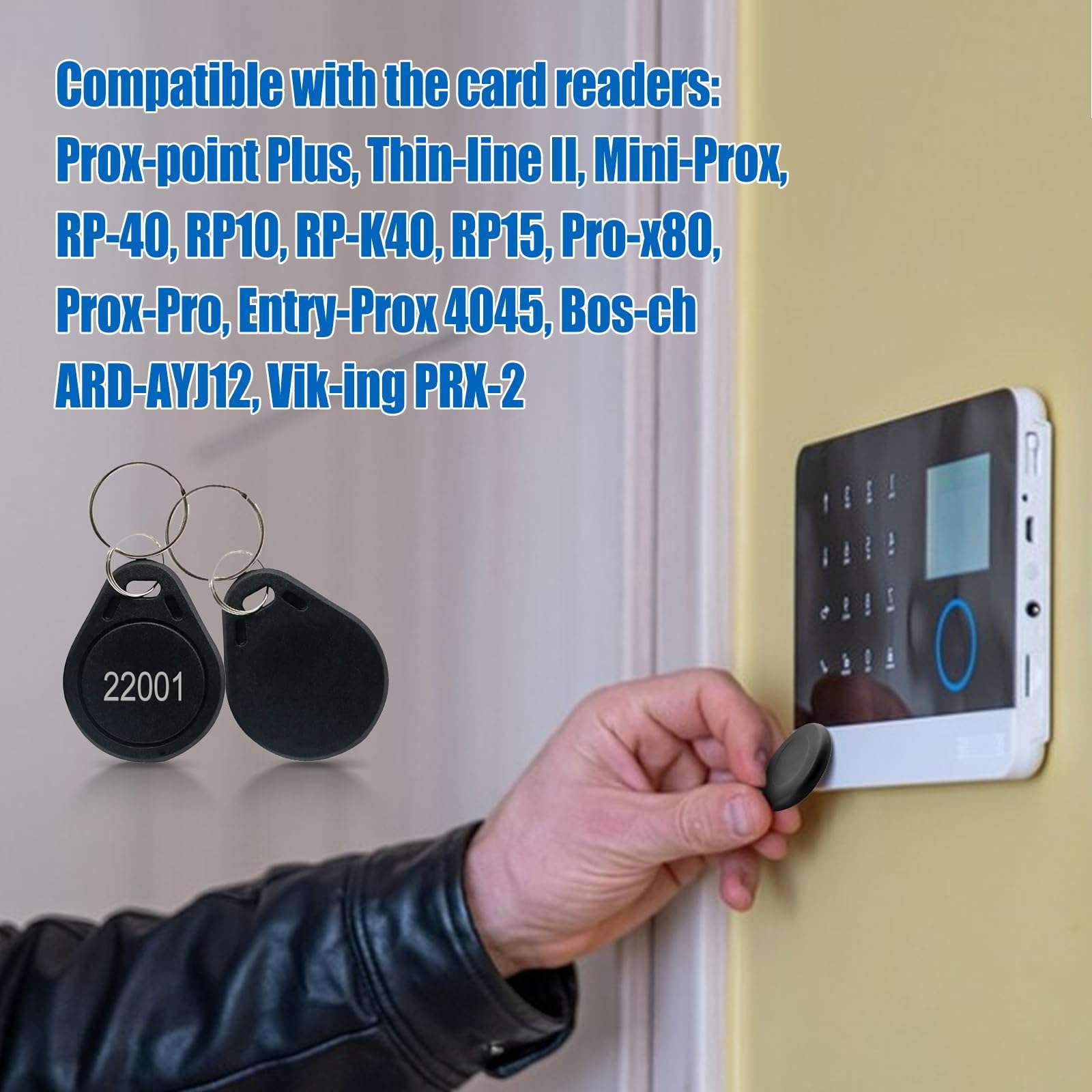Yuqutum 50 Pcs 26 Bit Proximity Key Fobs Compatable with Prox Key ISOProx 1346 1386 1326 H10301 Format Readers, Works with The Vast Majority of Access Control Systems (50 PCS) 6