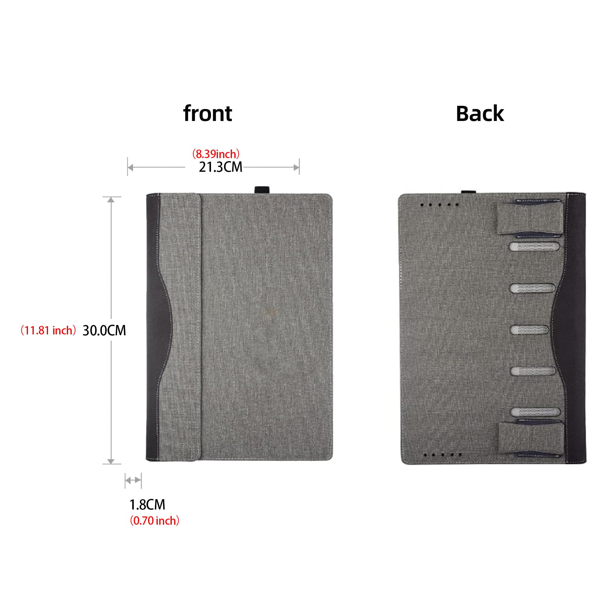 WODBAO Laptop Case for Dell Latitude 7350 7340 13.3" [Not Compatible with Any Other Model],2 in 1 PU Leather Computer Laptop Bag with Bracket (Light Gray) 5