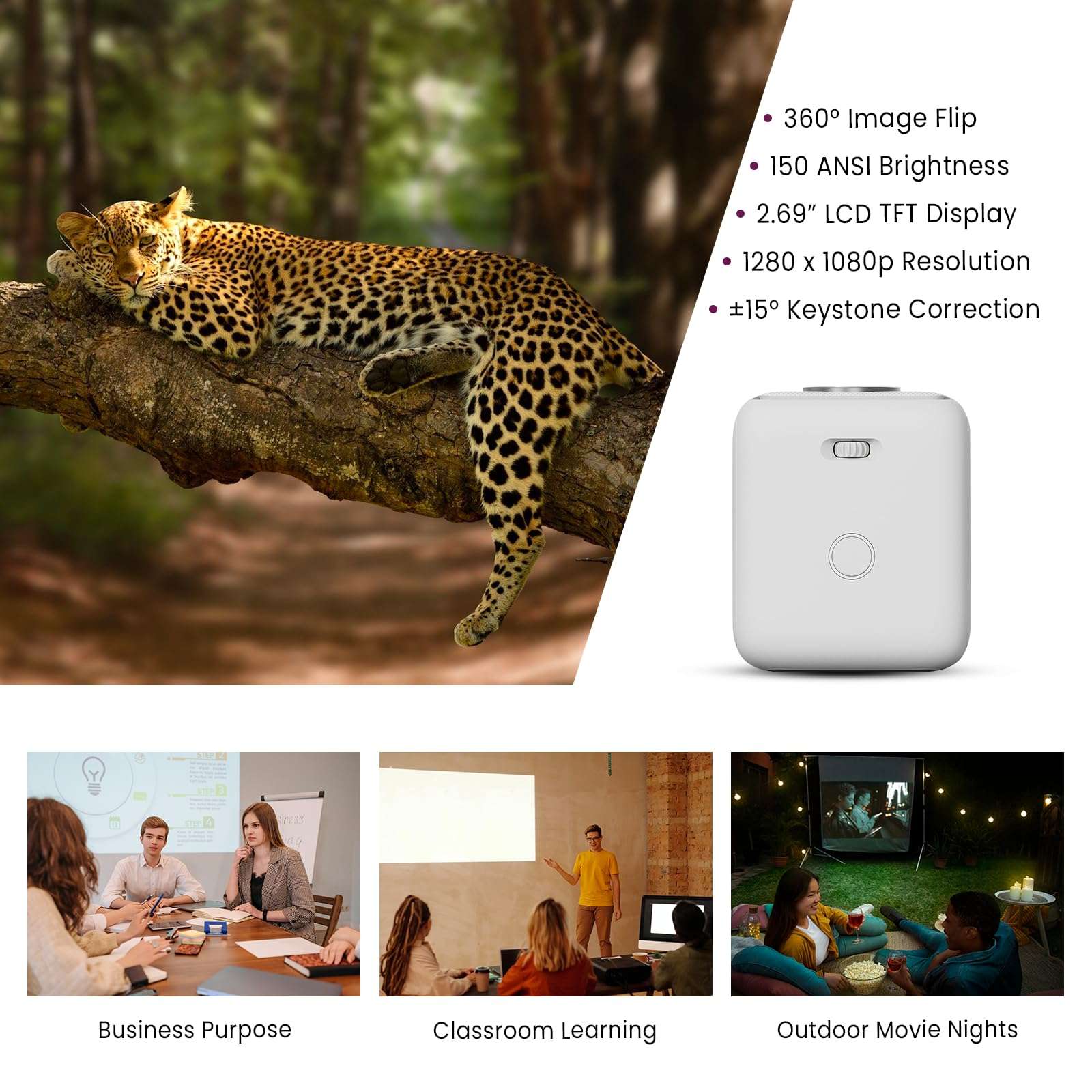 Play Big 1 Full HD Native Led Versatile Smart 4k 3D Projector with Android 9.0, Wi-Fi, Bluetooth, 4500lm, 1+8GB Electrical Zoom by Remote 2