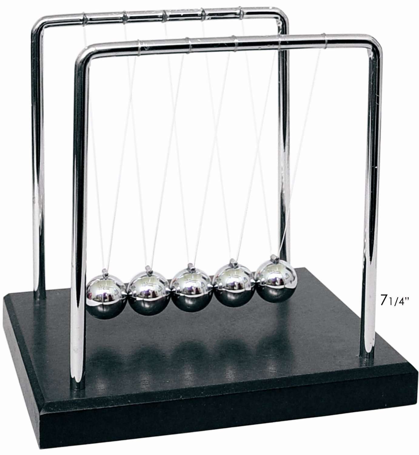 PowerTRC Newtons Cradle Balance Balls 7 1/4" | Science Physics Gadget | Desk Toys & Accessories 1