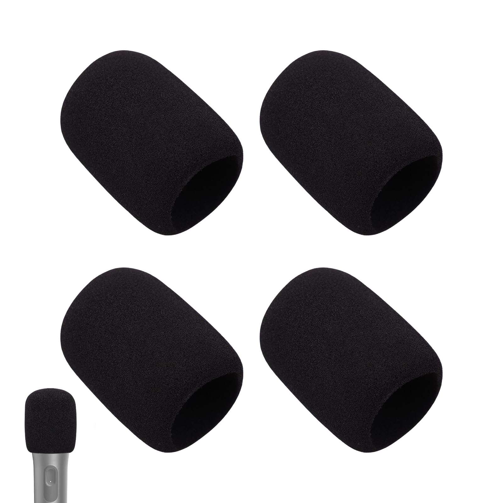 4pcs Foam Microphone Covers for JBL PartyBox 100 Wireless Mic, Noise Reduction Sponge Windscreens Compatible with JBL Wireless Microphone System, Disposable Protector Replacement Accessories 1