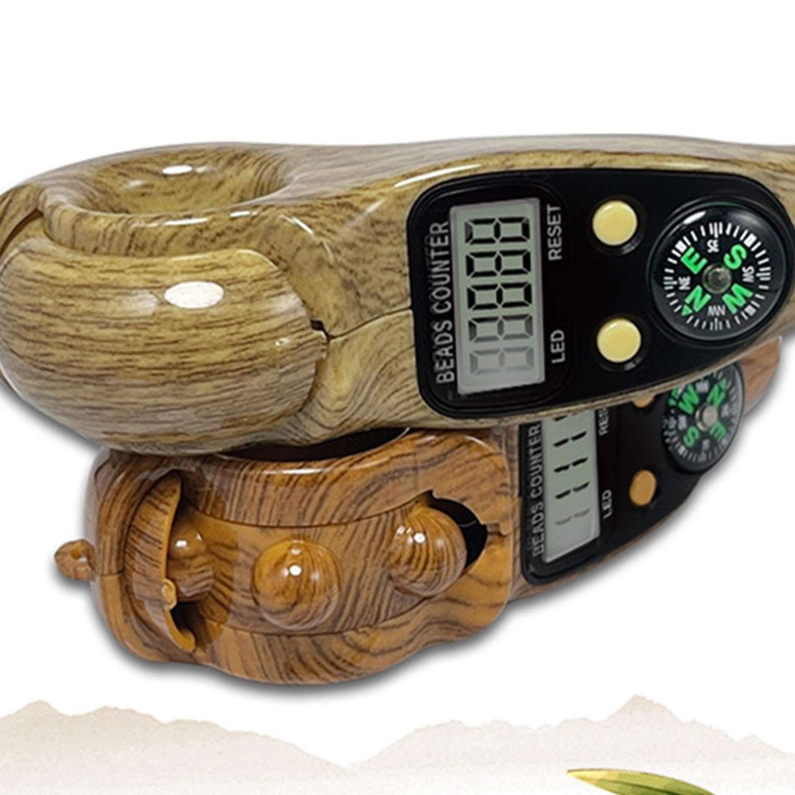 DNCG Prayer Beads Counter, Digital Row Counter, Handheld Number Click Counter with Compass, Prayer Beads Finger Tally Counter, Rotating Digital Tasbeeh Prayer Beads Tally Counter, 1PC 6
