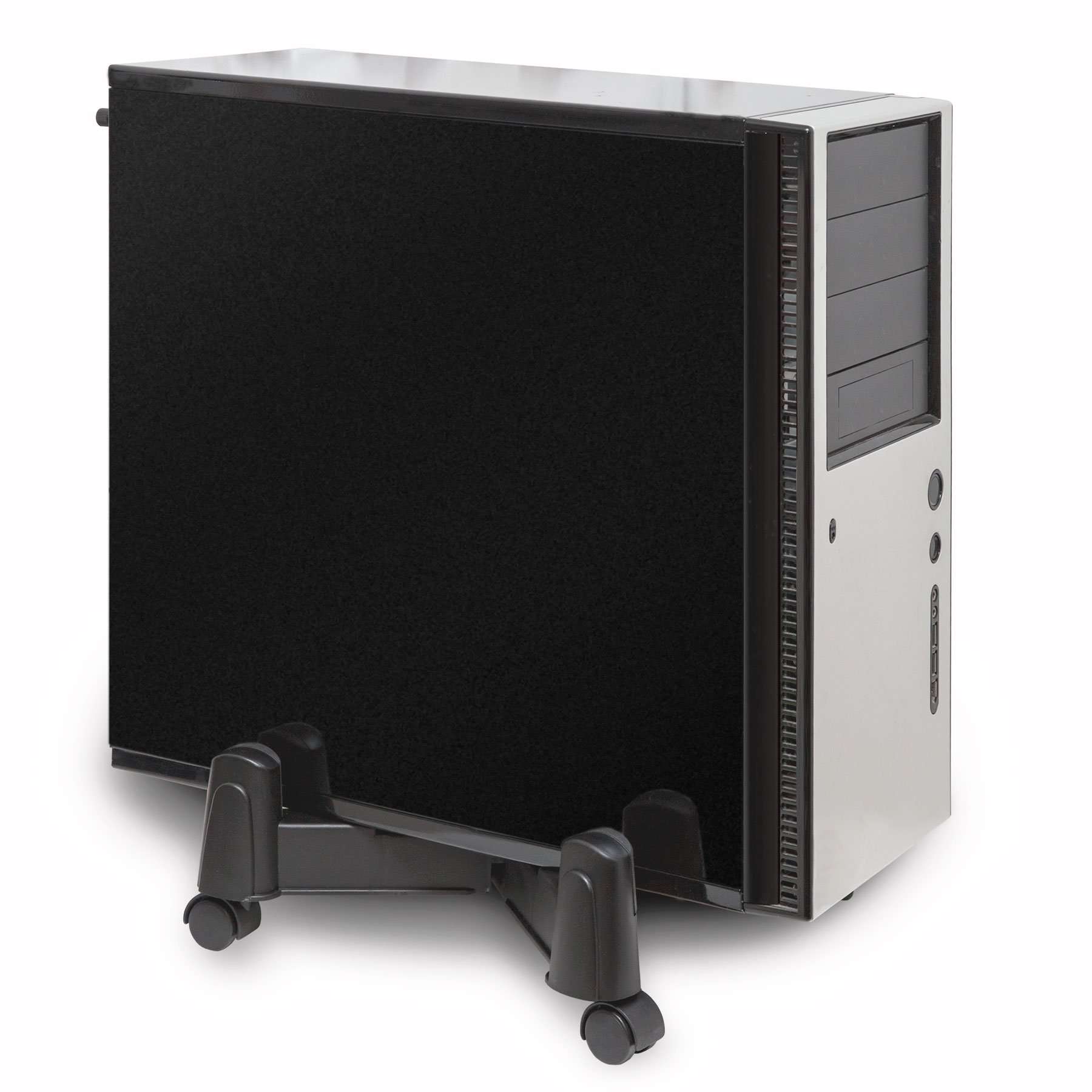 IO CREST Mobile Desktop Tower Computer Floor Stand Rolling Caster Wheels and Adjustable Width from 6 to 10 Inches 2