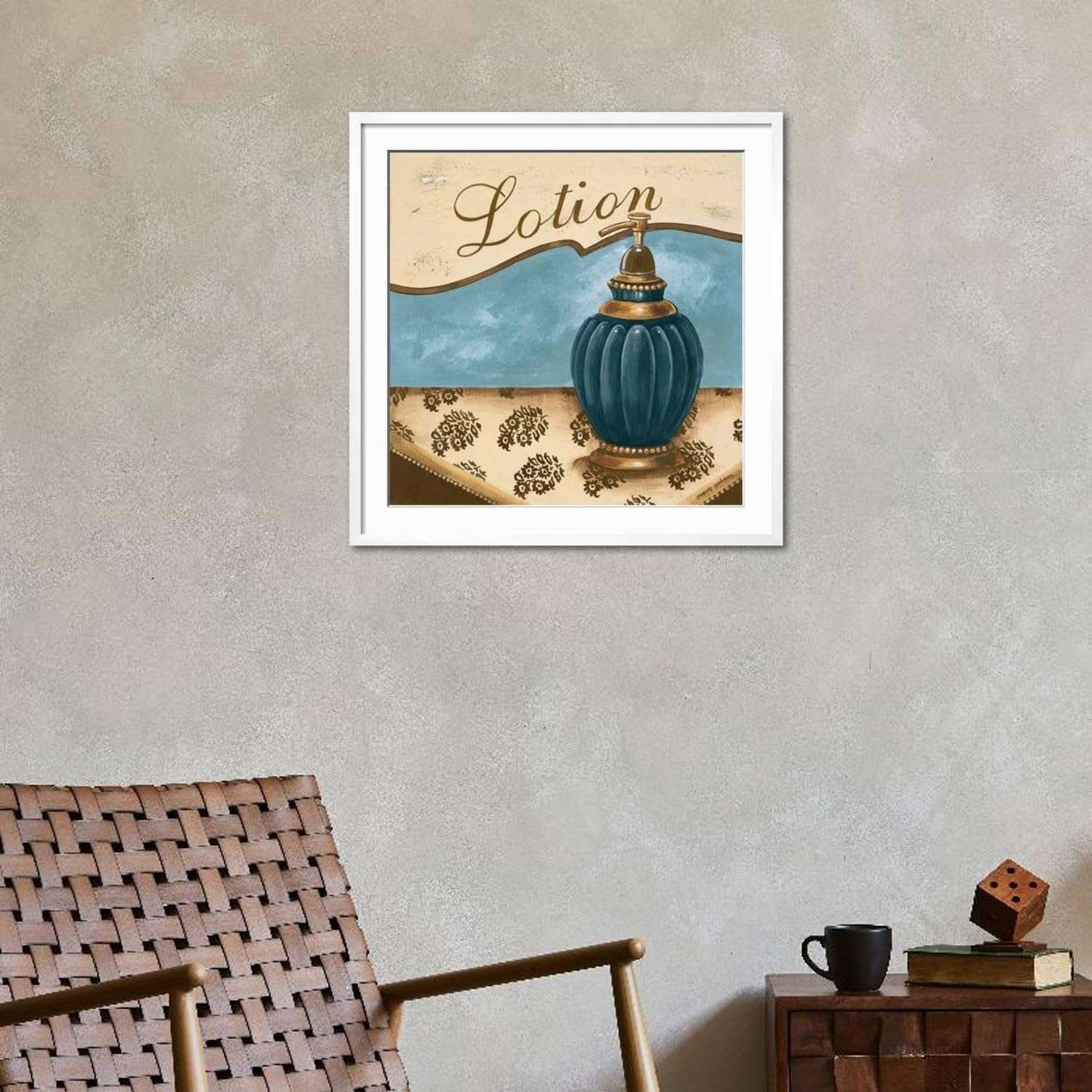 ART.COM Wall Art Print Bath Accessories IV - Blue Lotion on White Frame by Gregory Gorham, 29" x 29" 5