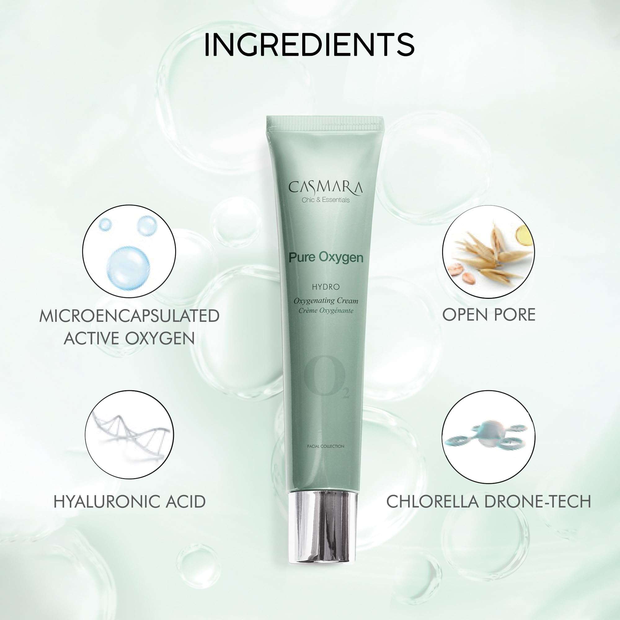 Casmara Hydro Oxygenating Cream Pure Oxygen 1 for All Skin Type with Riboxyl & Hyaluronic Acid 50ml 3
