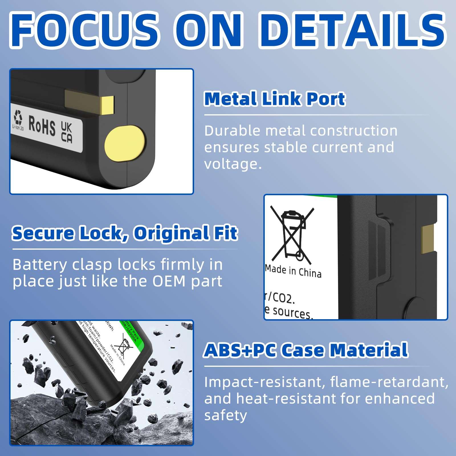 SAPBJ Upgraded 1800mAh Replacement Battery for Shure SB900B SB900A SB900B SB900, Compatible with Shure P3RA, P9RA+, P10R+ Receivers, ULX-D, QLX-D, AD Series Transmitters, All Associated Docking, etc. 5
