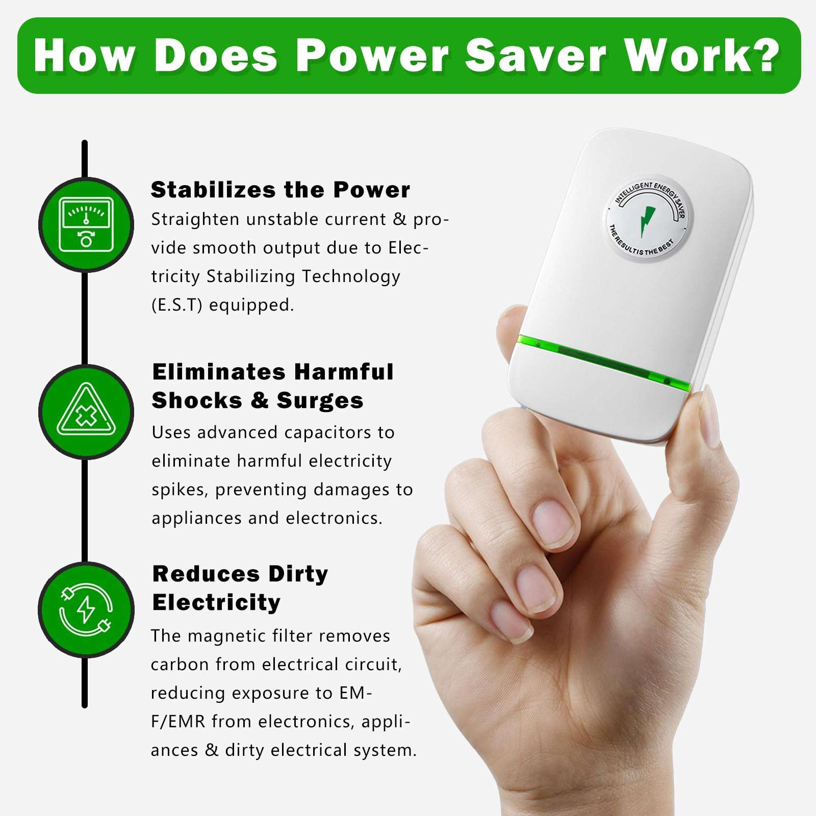 Duvik Pro Power Save™ Energy Saver, Pro Power Saver Electricity Saving Device Save Electricity Household Office Market Device Smart Electricity Saving Box US Plug 90V-250V 30KW(6 PCS) 3
