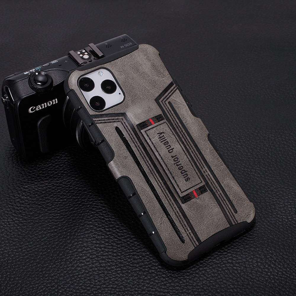 LUNCA for iPhone 11 Pro Max Four-Corner Shockproof Paste Skin TPU Protective Case with Card Slots Durable (Color : Grey) 2