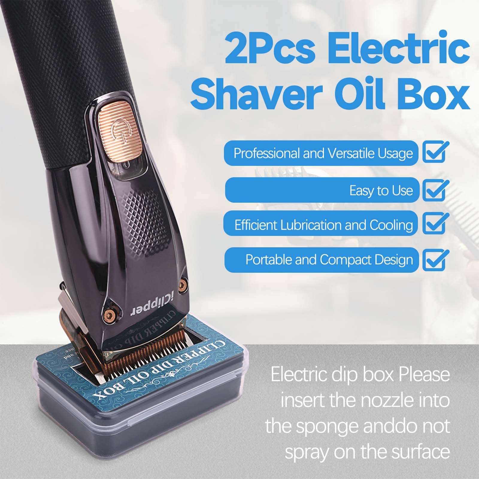 2Pcs Electric Shaver Oil Box – Professional Hair Trimmer Lubricant Sponge for Home, Salon & Barber Use – Portable Clipper Dip Oil Box for Hair Styling 4