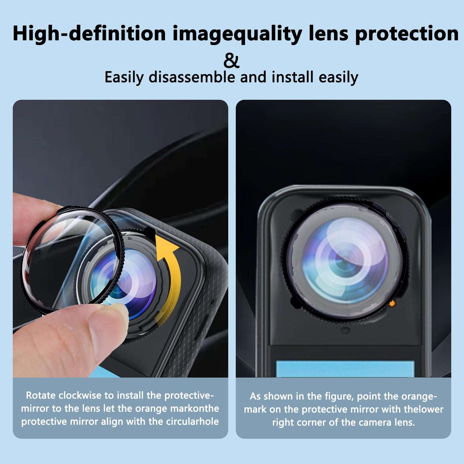 ZEQKULW X4 AIR Premium Lens Guards & 360x4 air Screen Protector for Insta360 X4 air accessories Outdoor Adventures,10H Optical Tempered Glass, 98% Transparency, Water & Dust Resistant x4 AIR insta 360 (X4 Air Lens Guards) 3