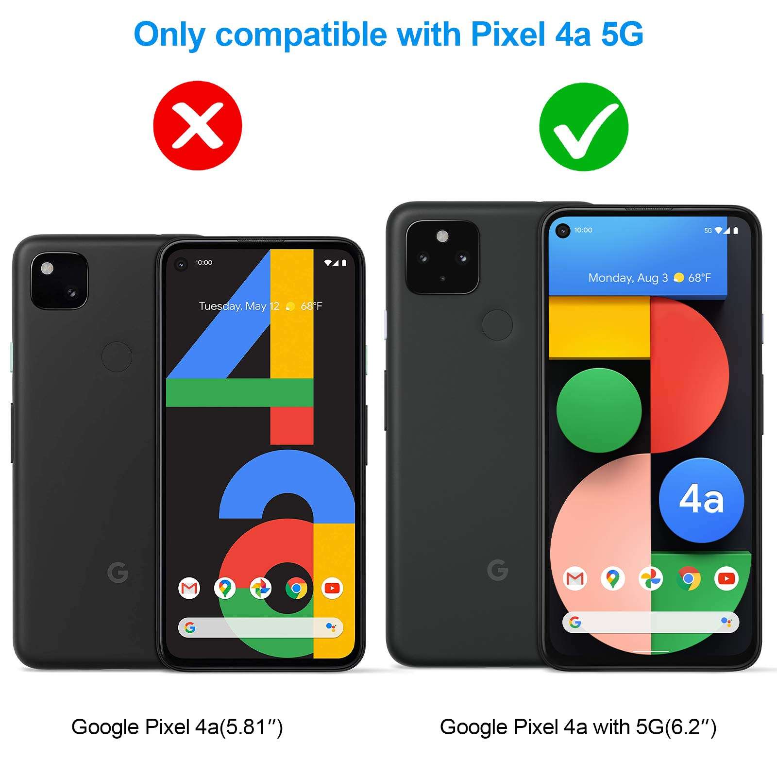 iMangoo for Google Pixel 4A 5G Case Transparent Heavy Duty Protective Slim Cover Anti-Slick Dual Layer Soft Back Shell + Hard PC Front Open Frame Phone Cases for Google Pixel 4A 5G Version 2020 Clear 6