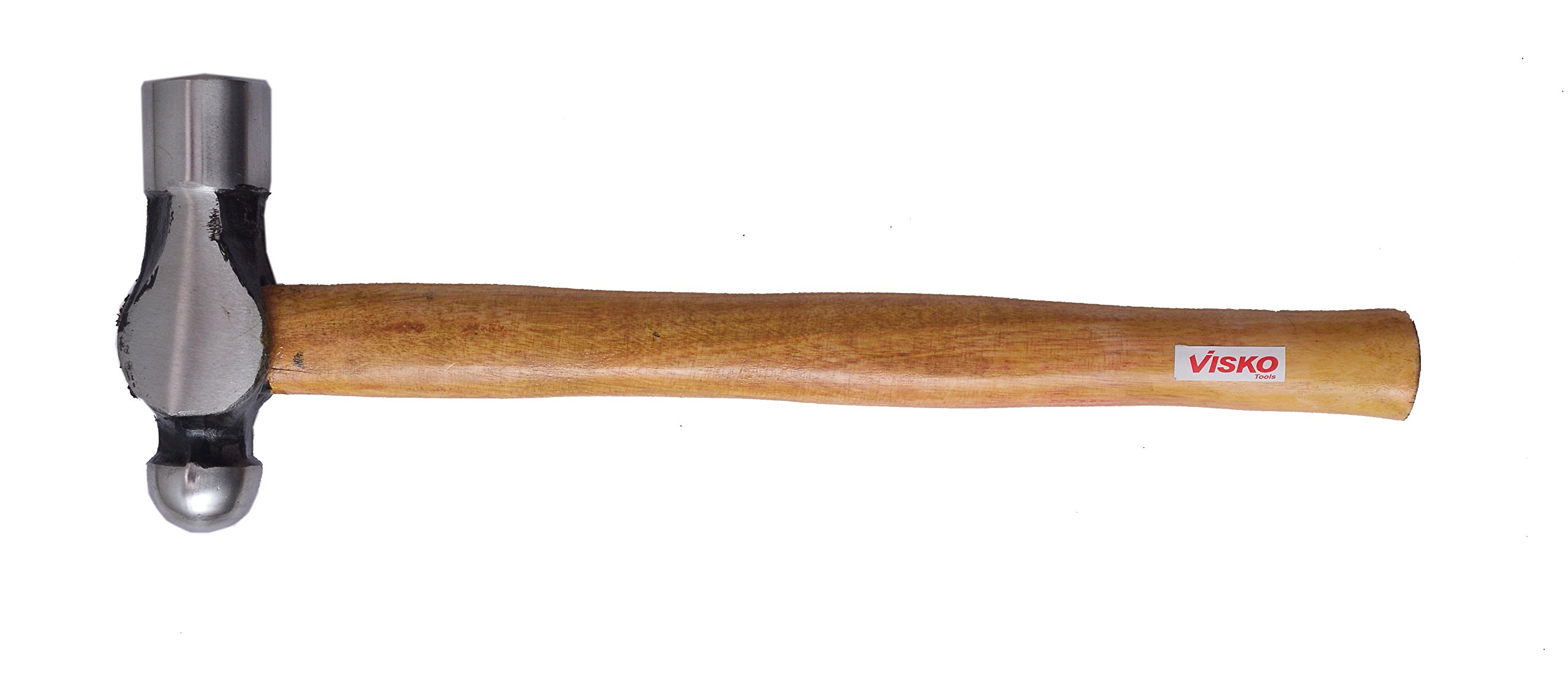 Visko Tools 714 Ball Pein Hammer with Wooden Handle, 500 g | Wooden Handle | Heat Treatment Drop-Forged Hammerhead for Pulling nails | Demolition work | Splitting Wood | Brown |