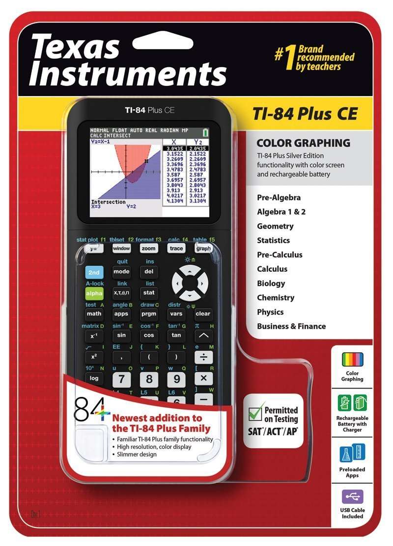Texas Instruments TI-84 Plus CE Graphing Calculator, Black 1