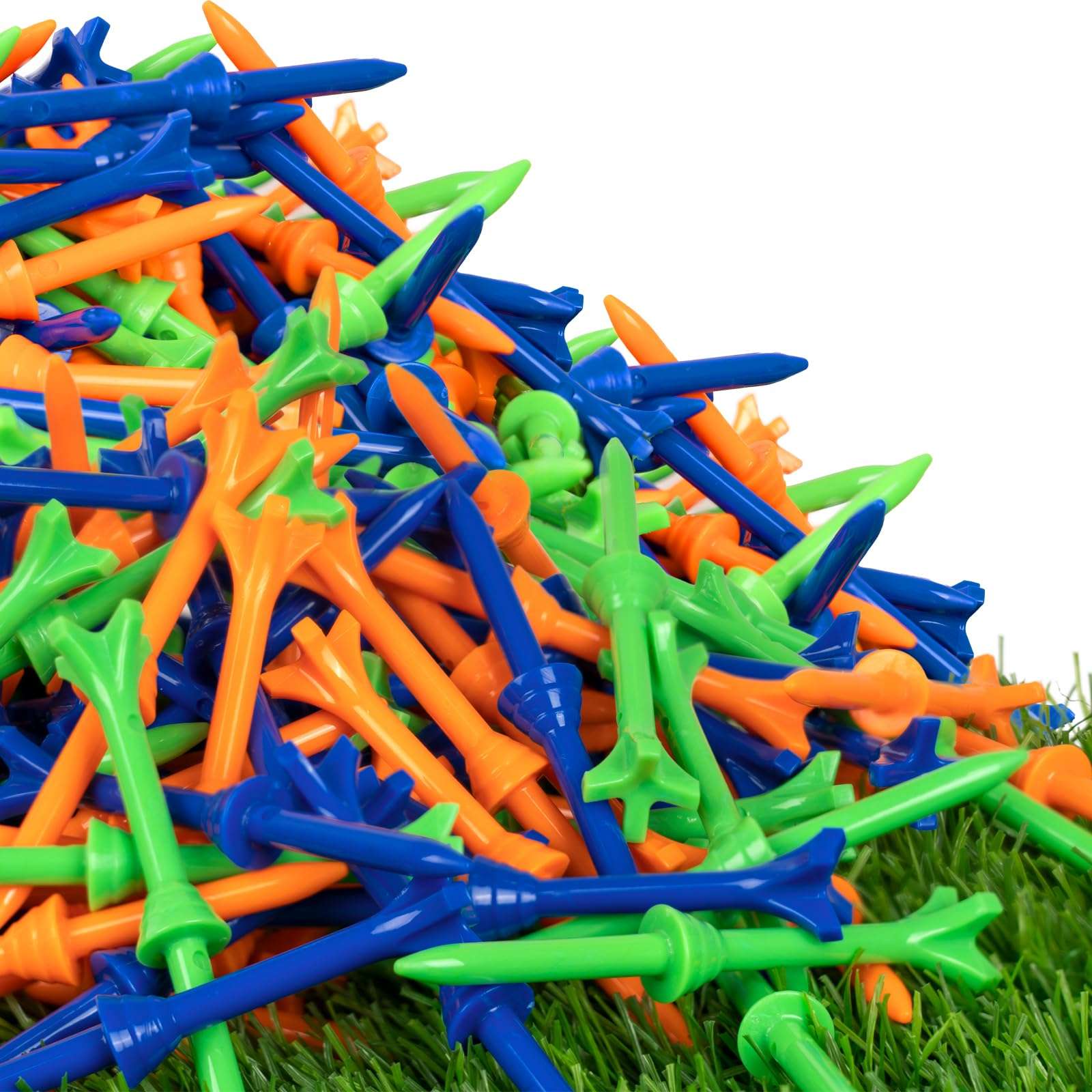 LZFAN Golf Tees 3 1/4 Inch, Plastic Golf Tees 4 Prongs Stability Tees, Unbreakable Long Golf Tees Reduce Friction & Side Spin Colored (100PCS) 1