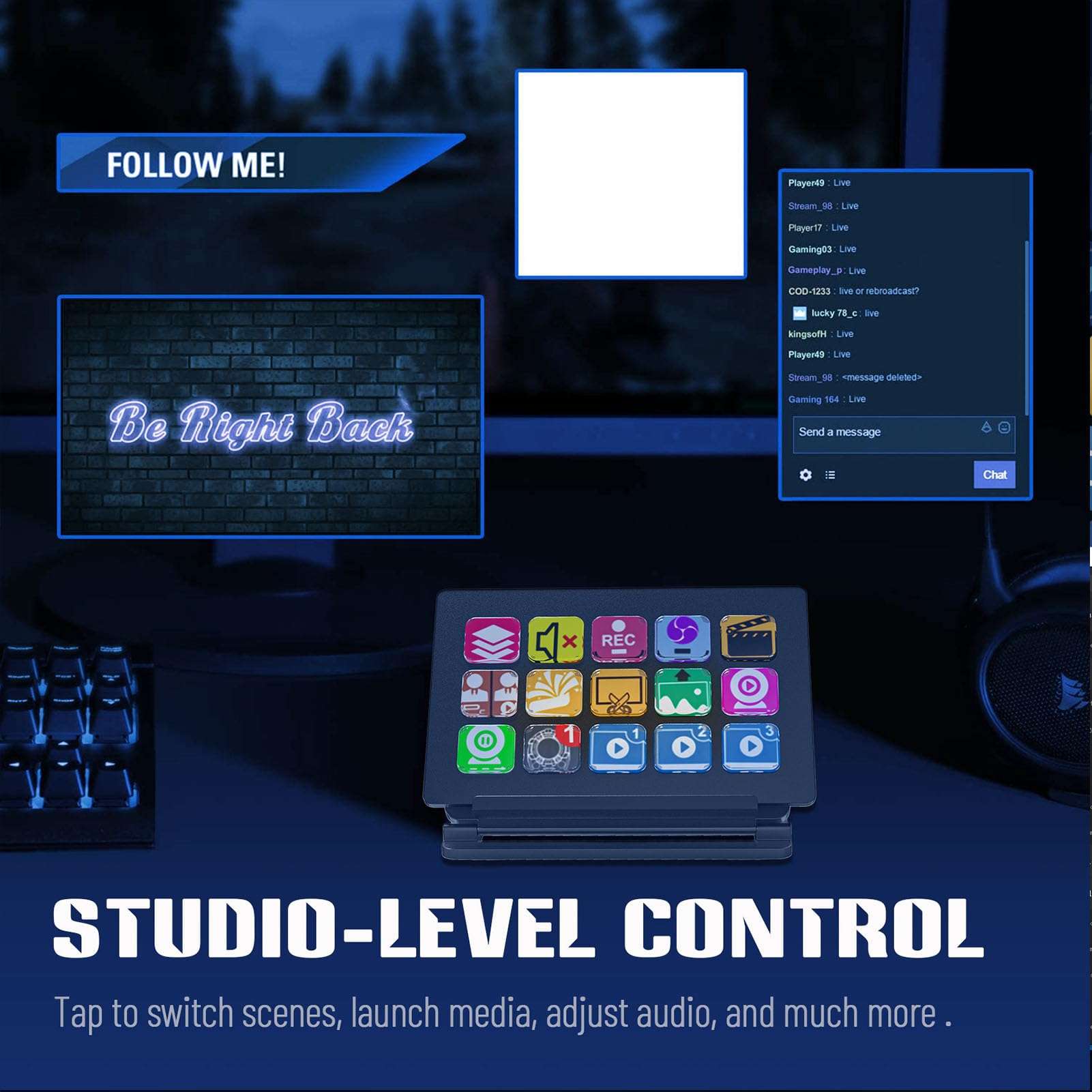 LCD Custom Keyboard 15 Keys Trigger Action in App Software Studio Controller Macro Keyboard for Twitch for 4