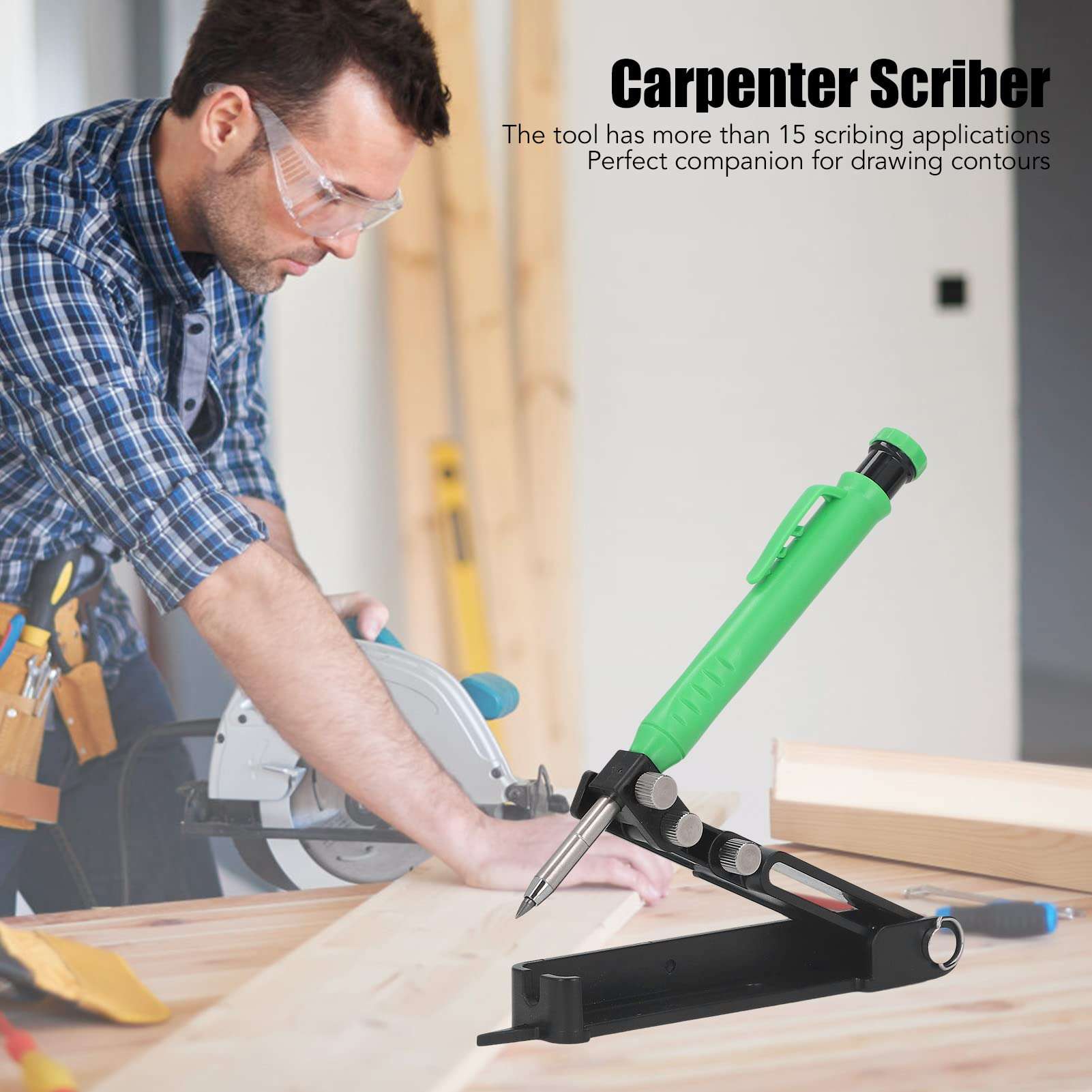 Multifunction Scribe Pencil, Easy To Use 4 Modes Line Maker Measuring Tool Adjustable Various Application for Carpet for Home Improvement 5