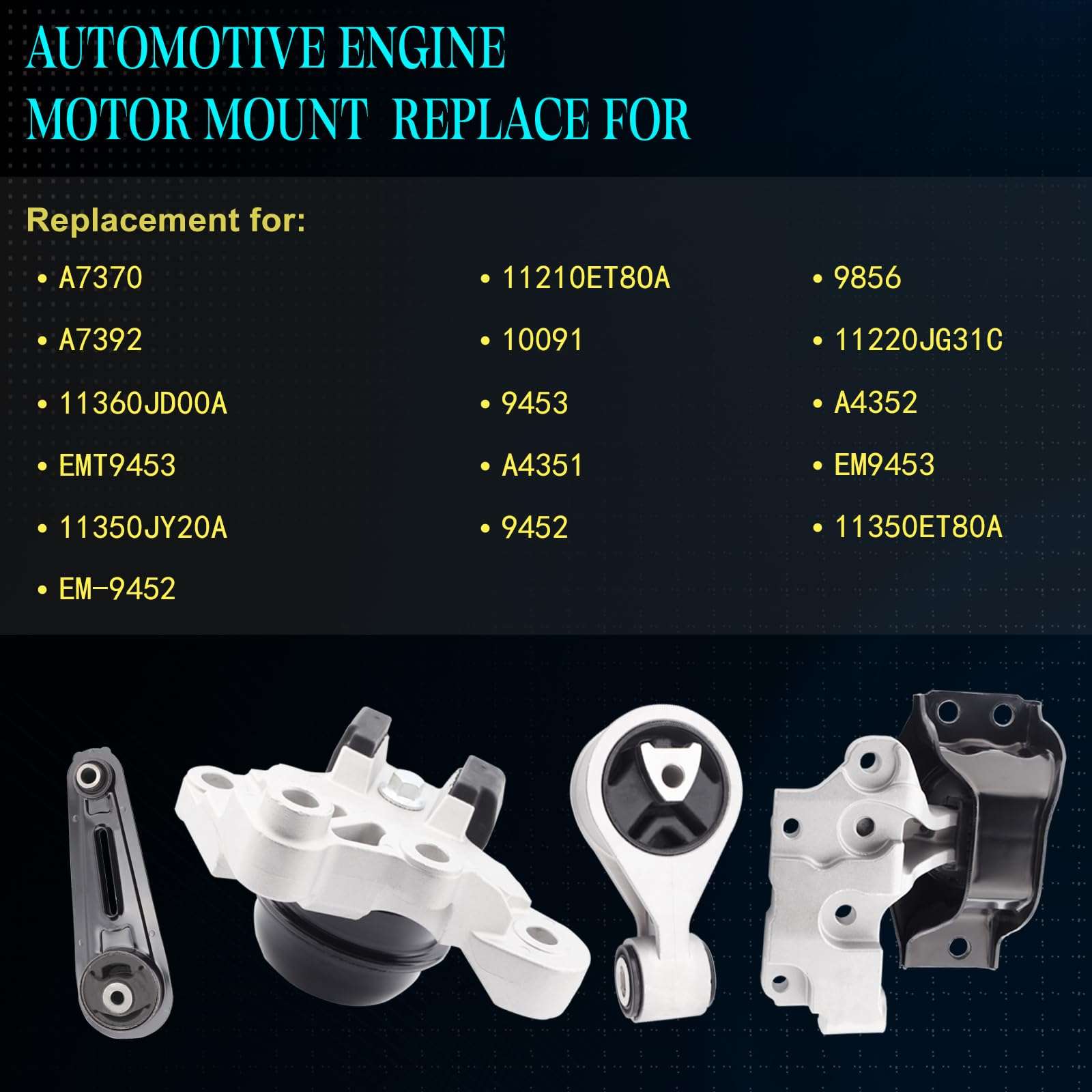 SHERXINBO Engine Motor Mount Compatible with Nissan 2008-2013 Rogue 2014-2015 Rogue Select AWD 2.5L Replacement for A7370 A7392 A4351 A4352 Set of 4 4