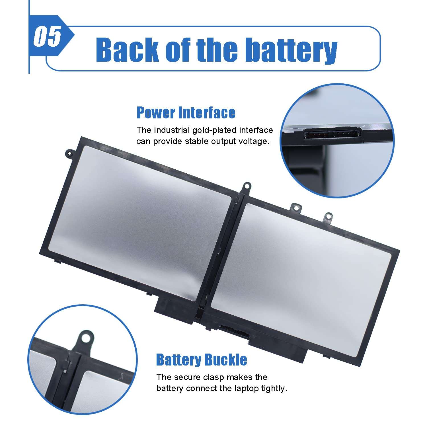 Dentsing 7.6V 68Wh/8500mAh 4-Cell GJKNX Laptop Battery Compatible with Dell Latitude E5480 E5580 E5490 E5491 E5590 E5591 Precision 15 3520 M3530 Series Notebook 93FTF GD1JP DY9NT 5YHR4 451-BBZG 6