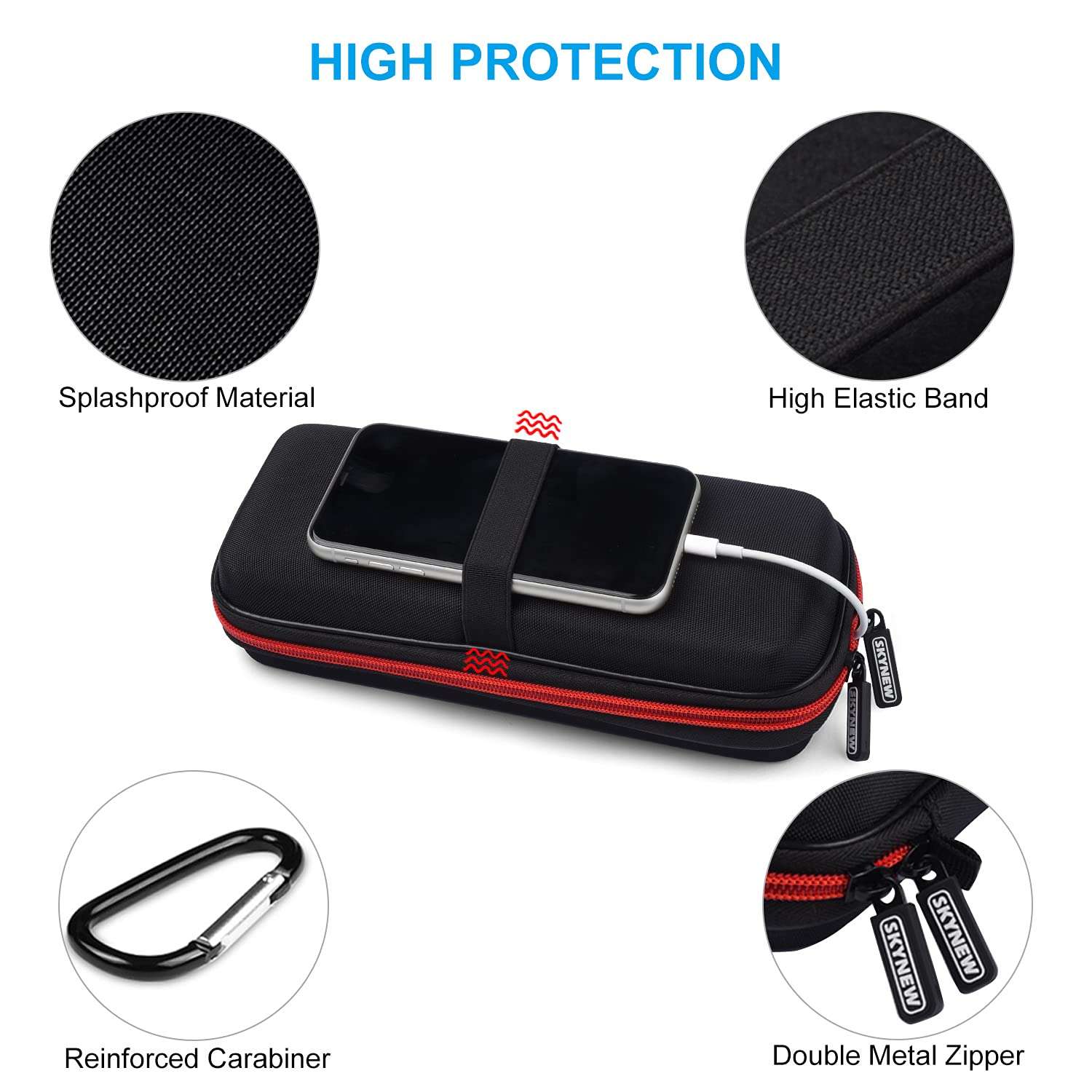 Hard Travel Case Fit for RAVPower 26800/20100/20000mAh, Anker Power Core 26800mAh/PowerCore +26800mAh, Dulla M50000 Power Bank 12000mAh, ROMOSS 30000mAh, Lab599 Tx500 Radio by SKYNEW (Large Black) 4