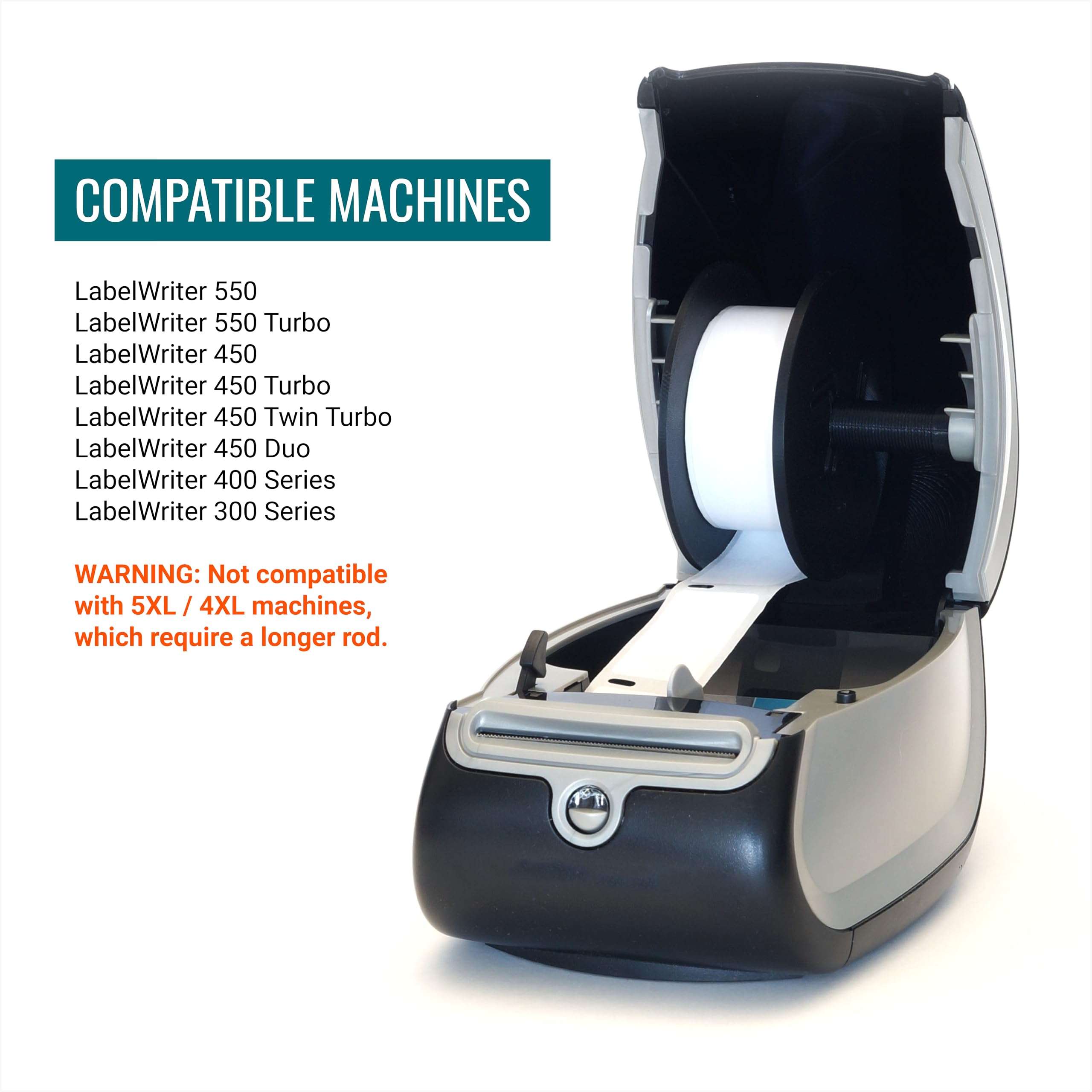 Replacement Spool - Made in USA, Exact Fit - Compatible with DYMO LabelWriter 550 & 450 Series Label Printers - Spare Label Holder/Spindle 4