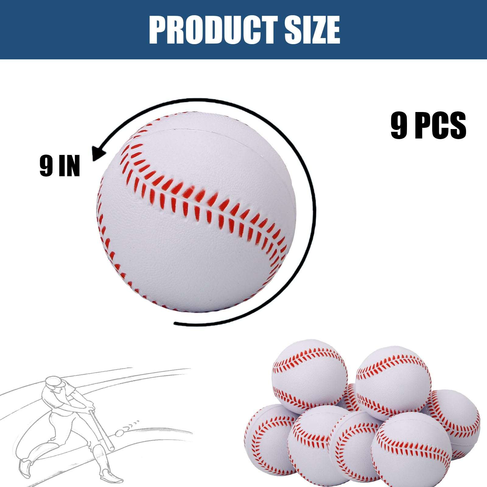 9 Pcs Standard Size Adult Baseballs Bulk Bucket of Baseballs Leather Baseballsfor High School League Training, Pitching, Throwing and Autograph 4
