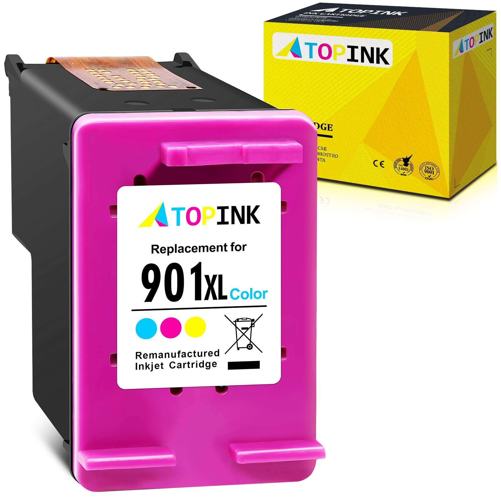 ATOPINK Remanufactured Ink Cartridge Replacement for HP 901XL 901 XL (1 Tri-Color) Work with OfficeJet 4500 J4540 J4550 J4680 J4580 J4680c J4500 J4524 G510b G510g G510a G510h J4525 J4535 Printer Tray 1