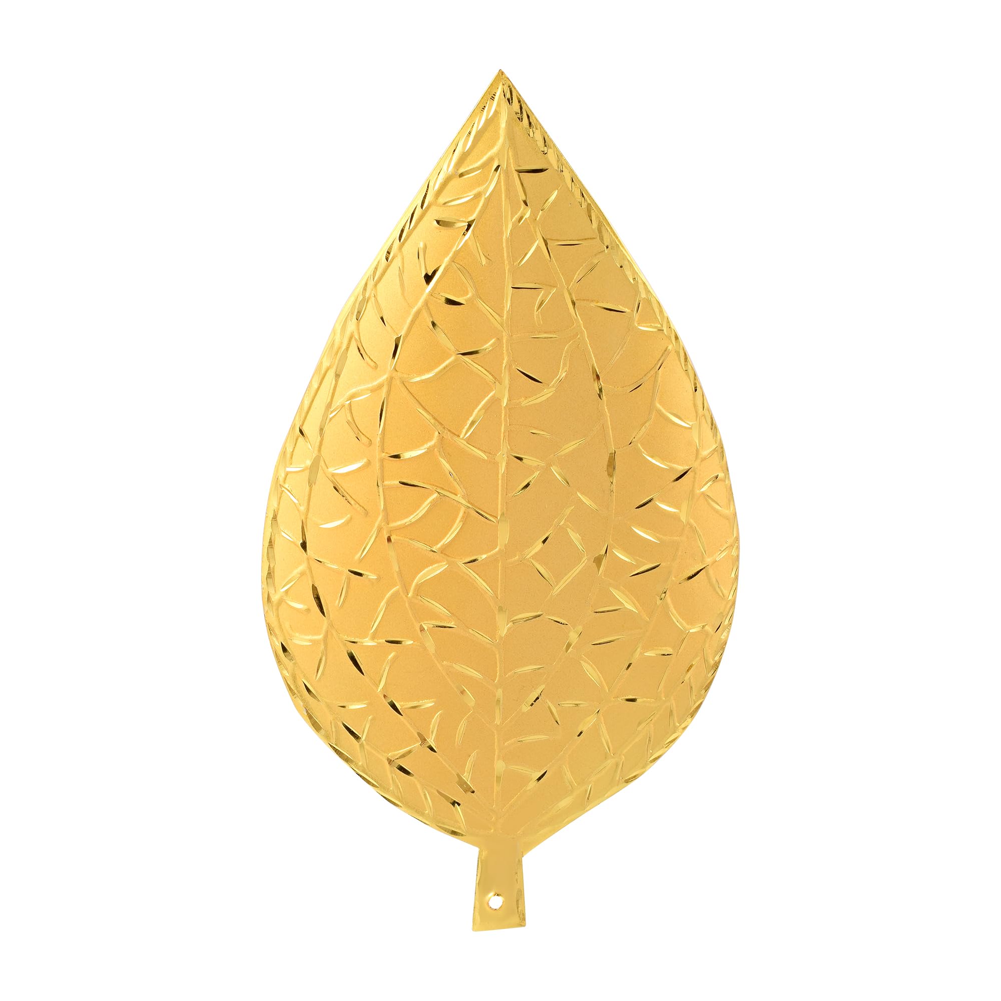 Memoir Brass Gold Plated Mango Leaf pan patta Hindu Puja Item Home Temple Decor Spiritual (HDSC5248)