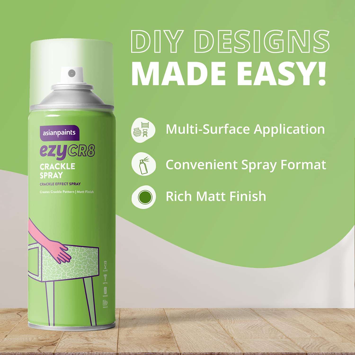 Asian Paints Spray Paint Crackle Effect Spray 125 g (200ml) 2