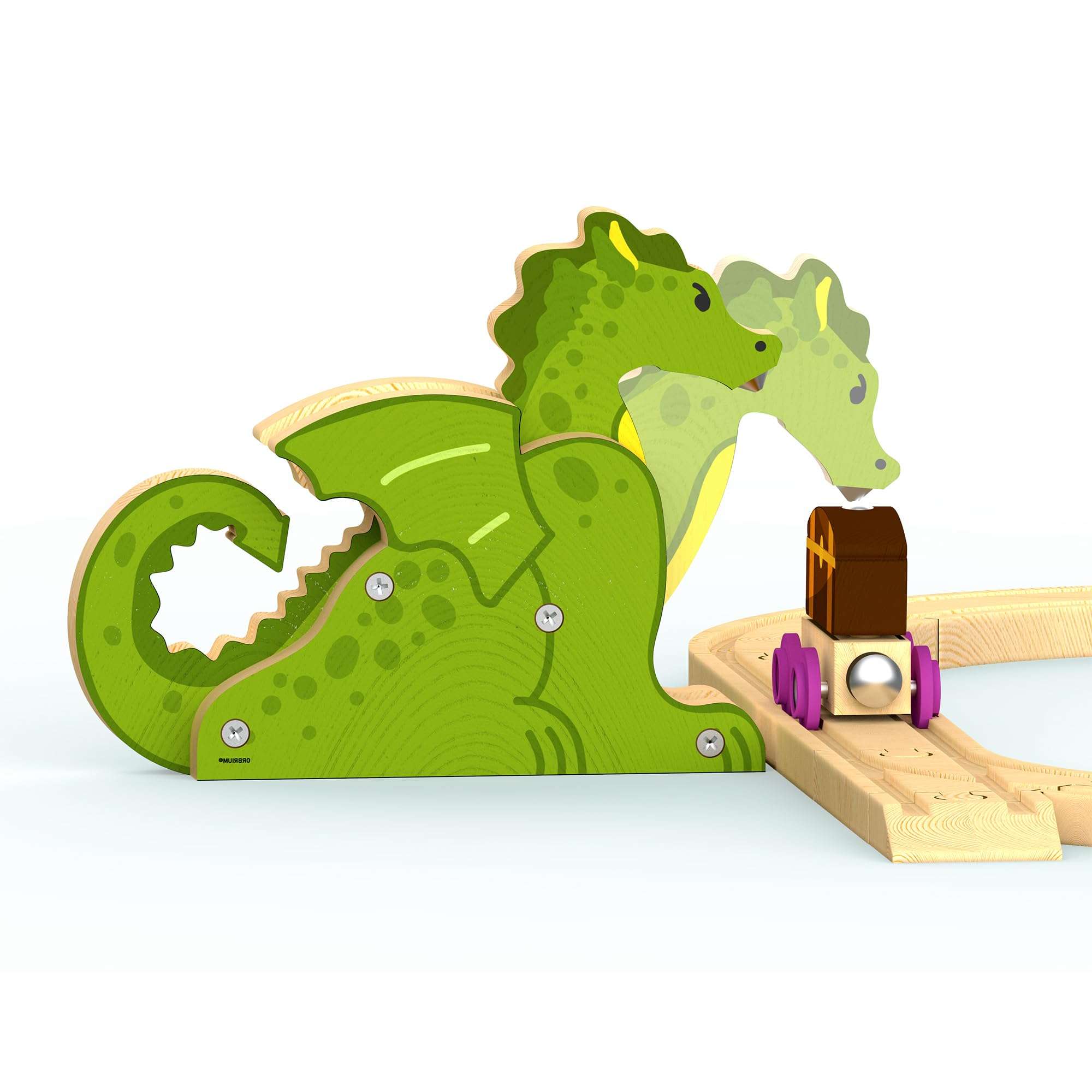 ORBRIUM 68 Pcs Fantasy Kingdom Adventure Wooden Train Set in Wooden Storage Box Unisex Children Toys Girls Boys 3 4 5 6 7 Years Compatible with Thomas, BRIO, Melissa and Doug, Imaginarium, IKEA 5