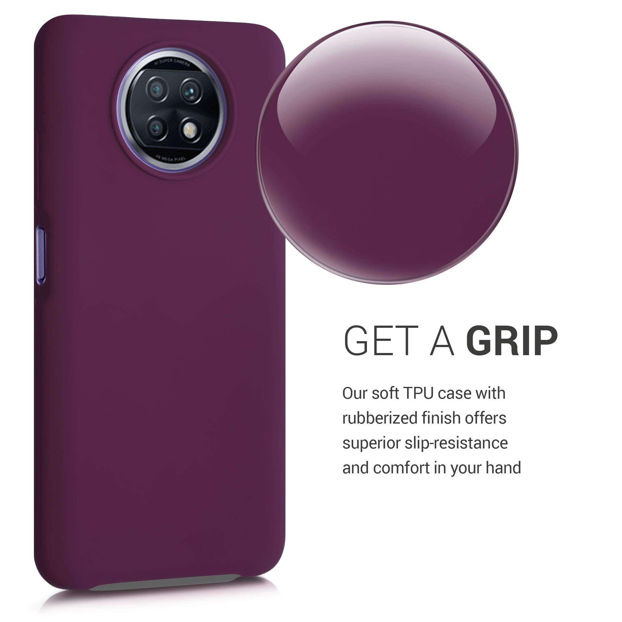 kwmobile TPU Silicone Case Compatible with Xiaomi Redmi Note 9T - Case Slim Phone Cover with Soft Finish - Bordeaux Violet 3