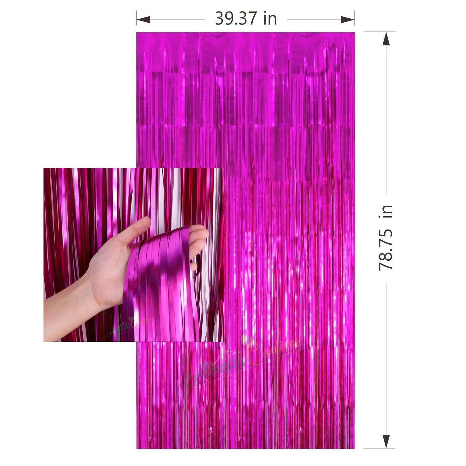 WOLFANO Pack of 4, Purple Decorative Curtains, 6 ft Long | Quick Decoration for Kids Birthday, DJ, Disco Theme Party 5