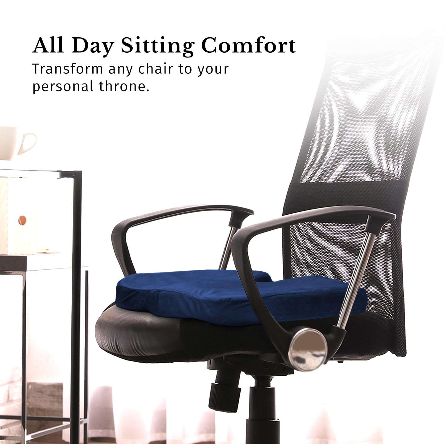 Sassoon Chair Cushion for Tailbone, Sciatica, Lower Back Pain Relief (Pack of 1) - Blue 5