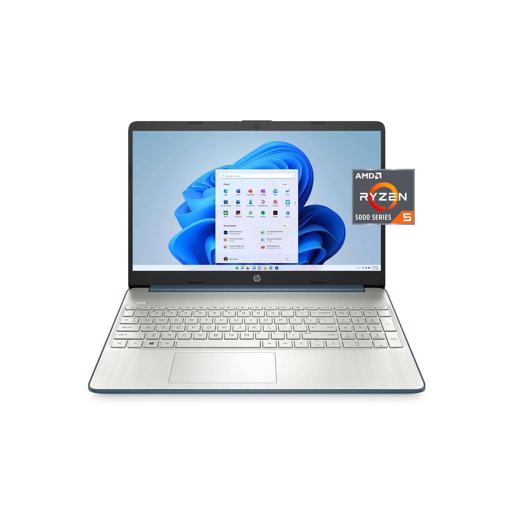 HP 2022 15.6? FHD Busienss Laptop, AMD Ryzen 5 5500U 6 core(Beat i7-1160G7, up to 4GHz), 32GB RAM, 1TB PCIe SSD, AMD Radeon Graphics, WiFi, Windows 11, Blue + Accessories 5