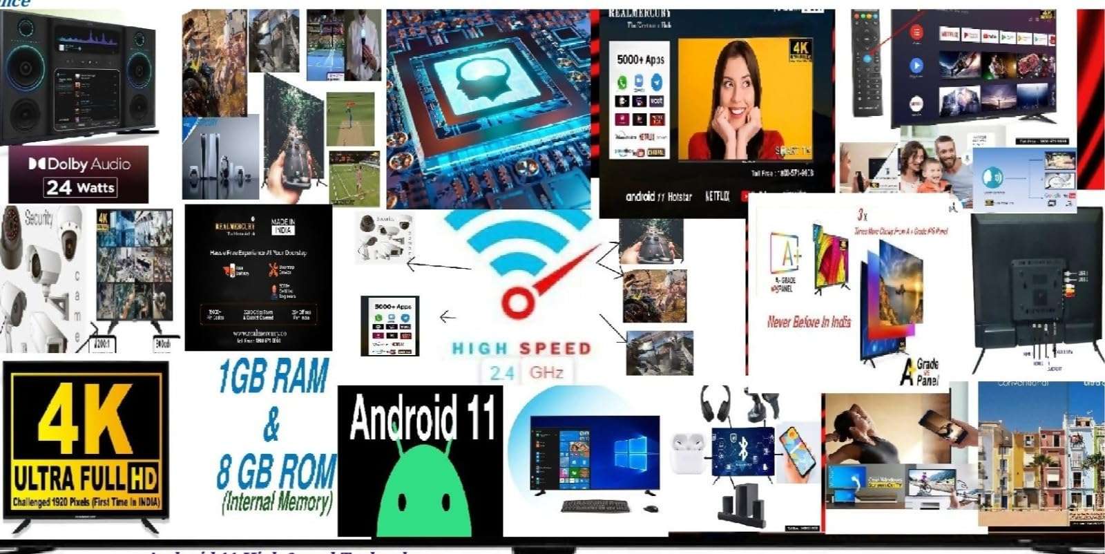 REALMERCURY 32 Inch 4K Ultra Full HD Android 11 with Voice Control Remot| Black | 220V | U44D 6